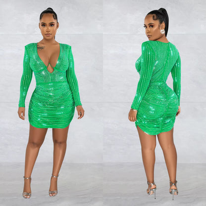 Sparkly Rhinestone Mini Dress