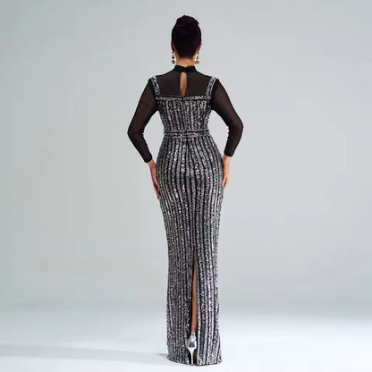 Sheer Elegance Flowing Maxi Dress