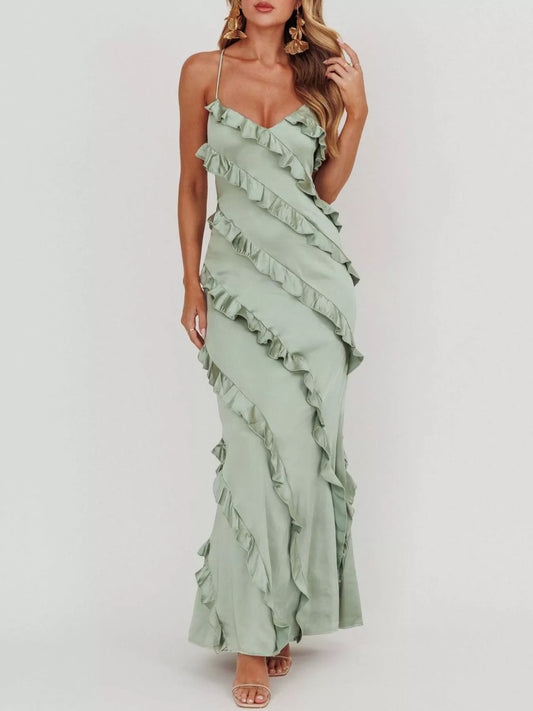 Ruffled Spaghetti Strap Maxi Dress image 2