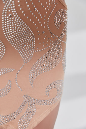 Sparkling Rhinestone One-Shoulder Cutout Mini Dress – High Stretch Plus Size