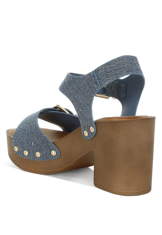 Vipasa Studded Denim Clog Sandals image 2
