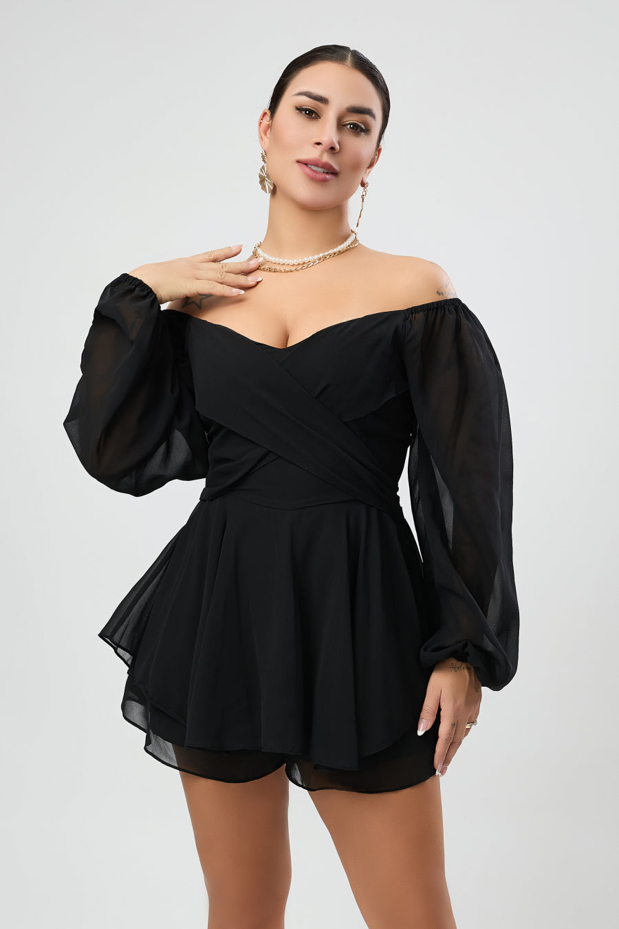 Chiffon V Neck Playsuit