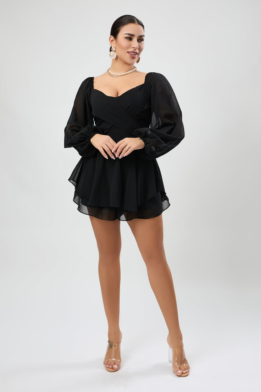 Chiffon V Neck Playsuit