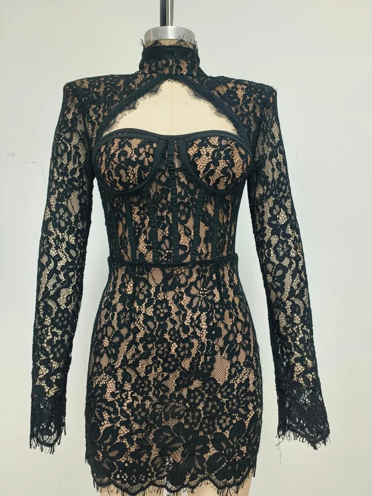 Loving My Black Lace Mini Dress