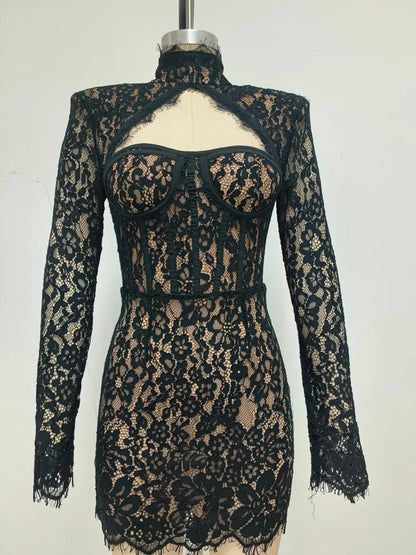 Loving My Black Lace Mini Dress