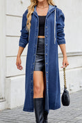 Hooded Maxi Denim Cardigan Jacket
