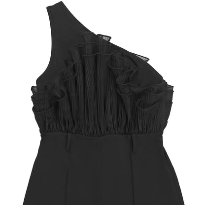 One-Shoulder Ruffled Wide-Leg Jumpsuit