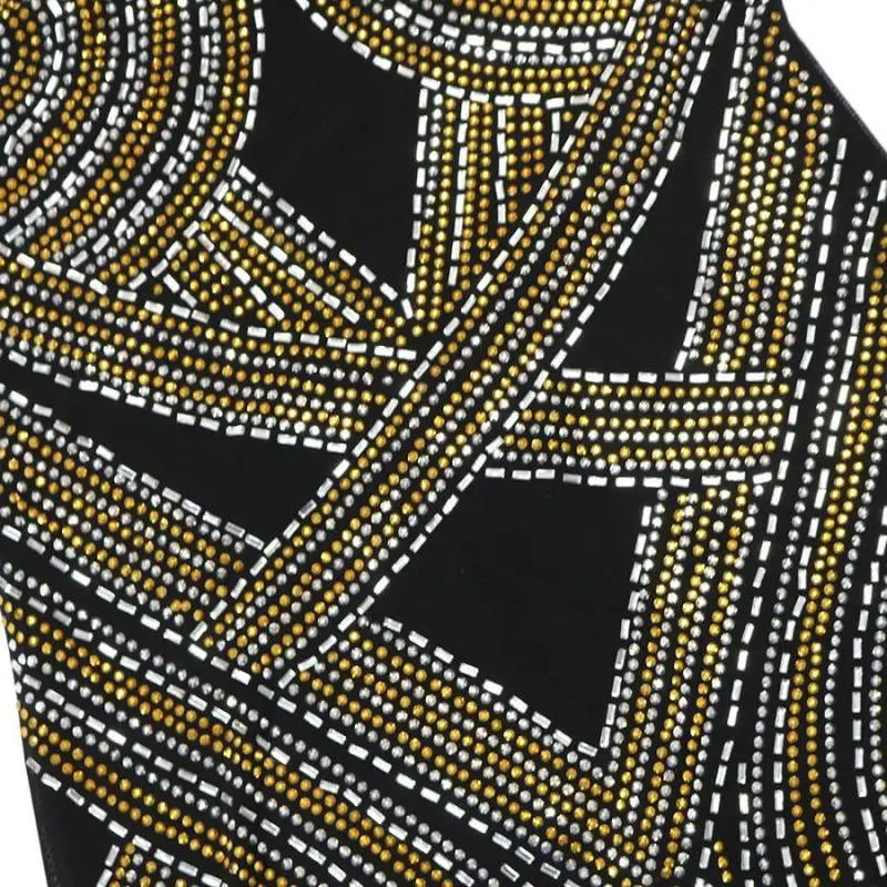 Hollywood Rhinestone Beaded Floor Length Dress (S-2XL)