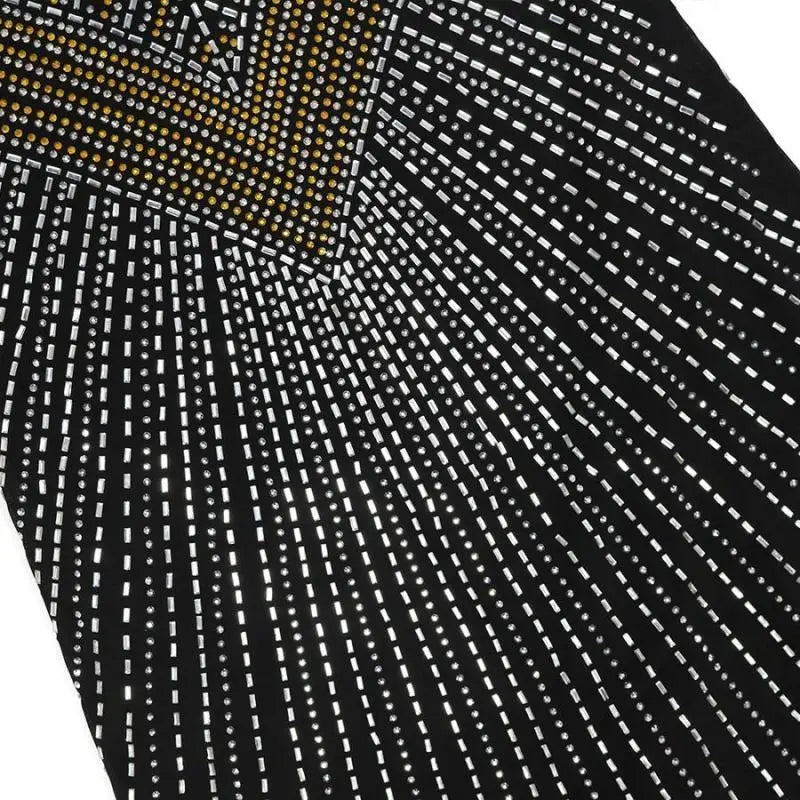 Hollywood Rhinestone Beaded Floor Length Dress (S-2XL)