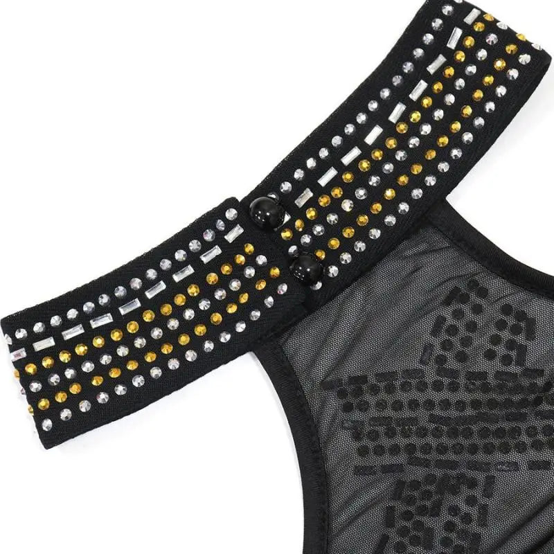 Hollywood Rhinestone Beaded Floor Length Dress (S-2XL)