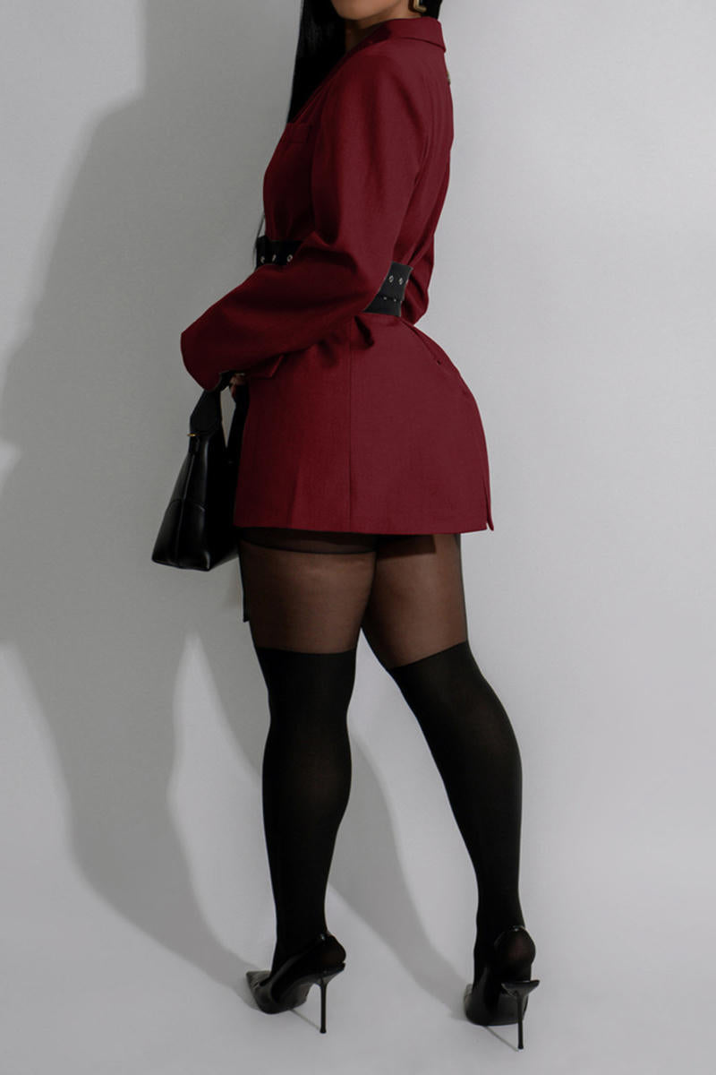 Double Waist Belted Blazer