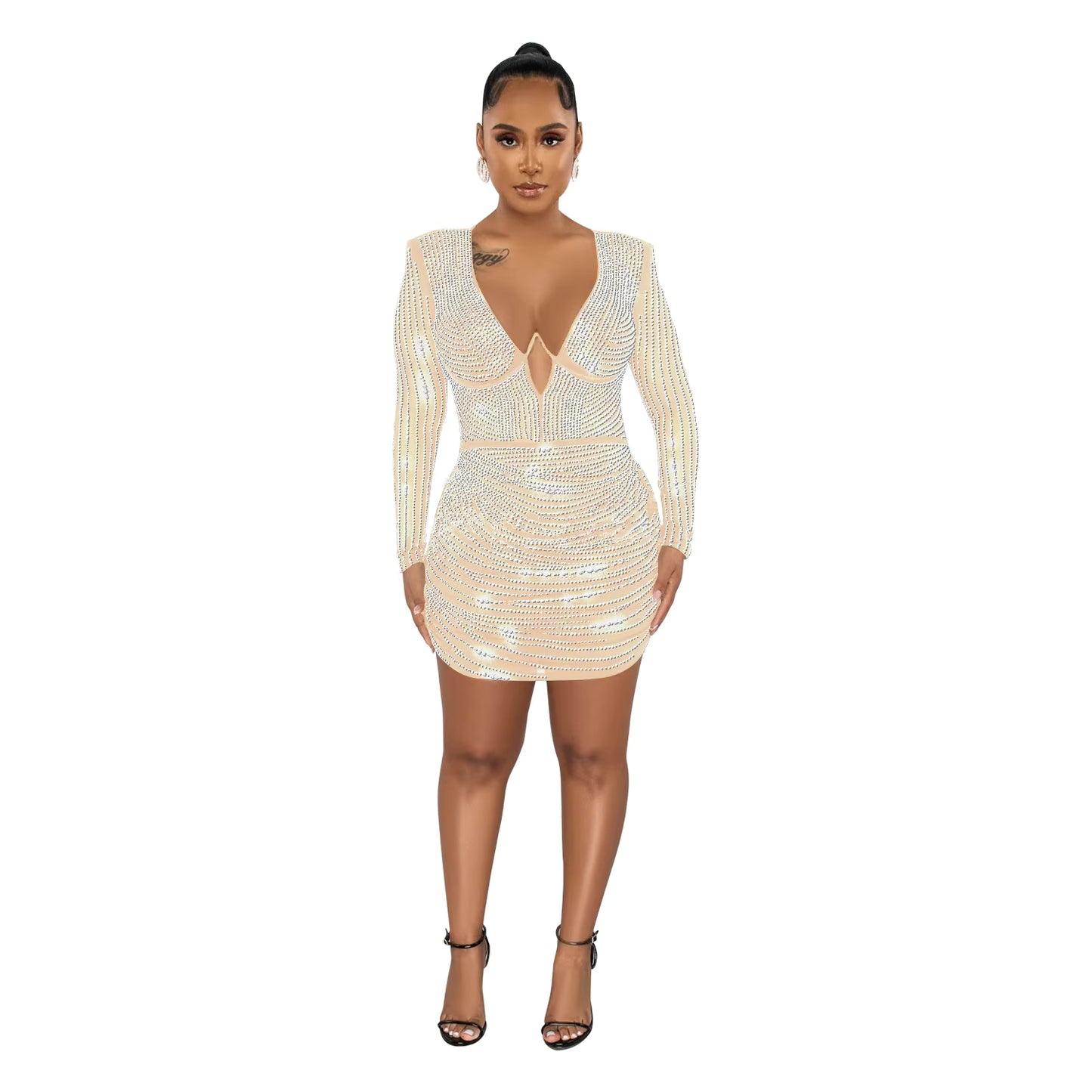Sparkly Rhinestone Mini Dress