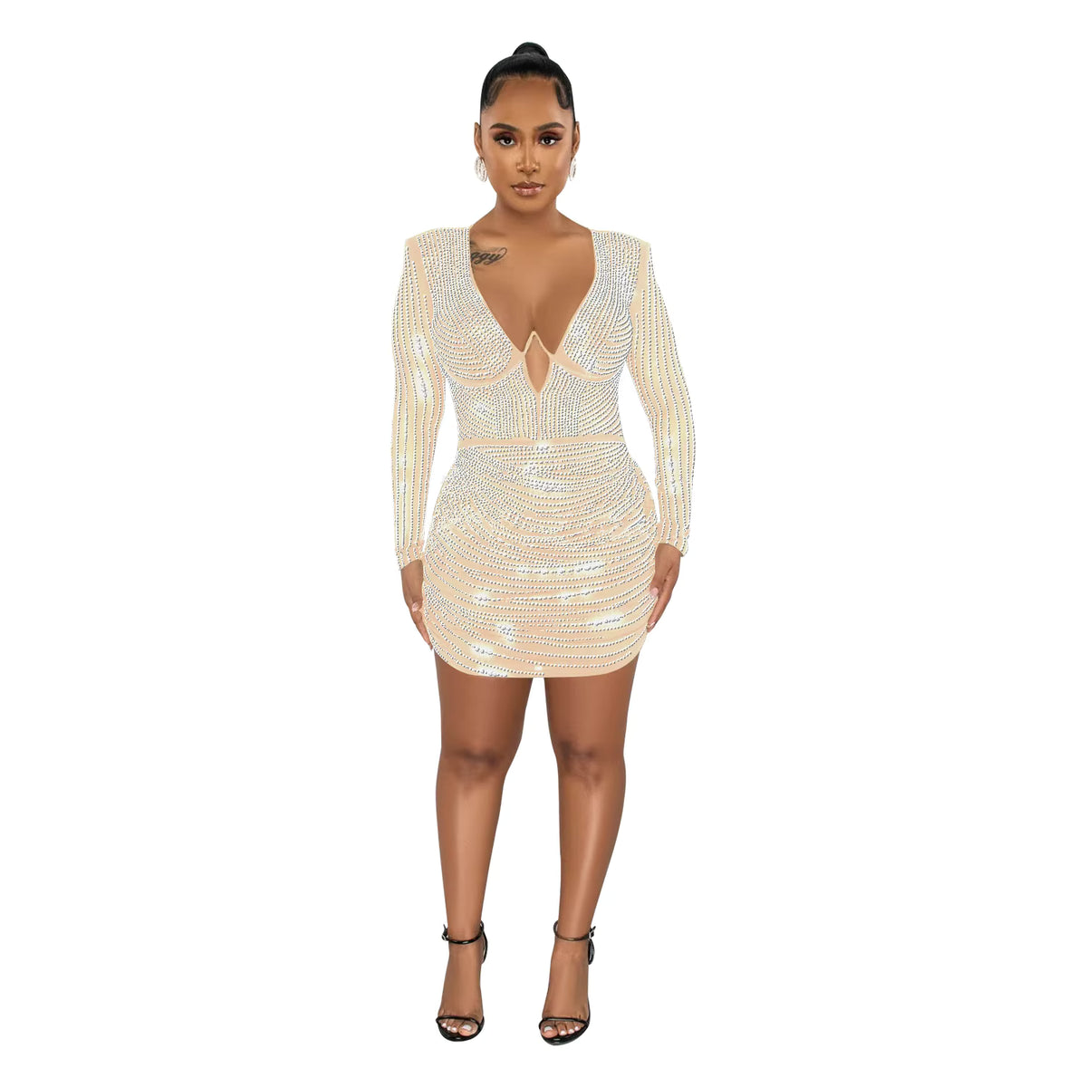 Sparkly Rhinestone Mini Dress