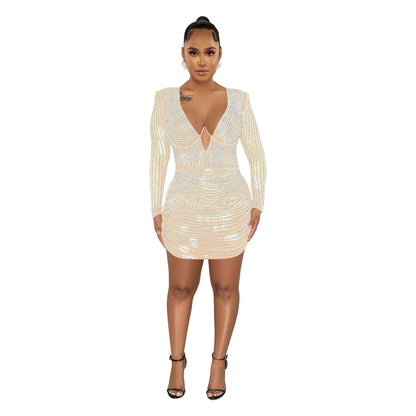 Sparkly Rhinestone Mini Dress