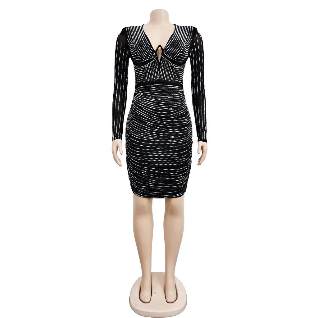 Sparkly Rhinestone Mini Dress
