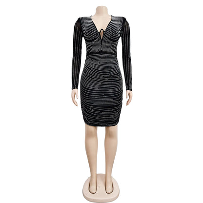 Sparkly Rhinestone Mini Dress