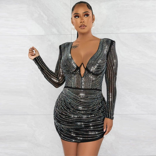 Sparkly Rhinestone Mini Dress image 3