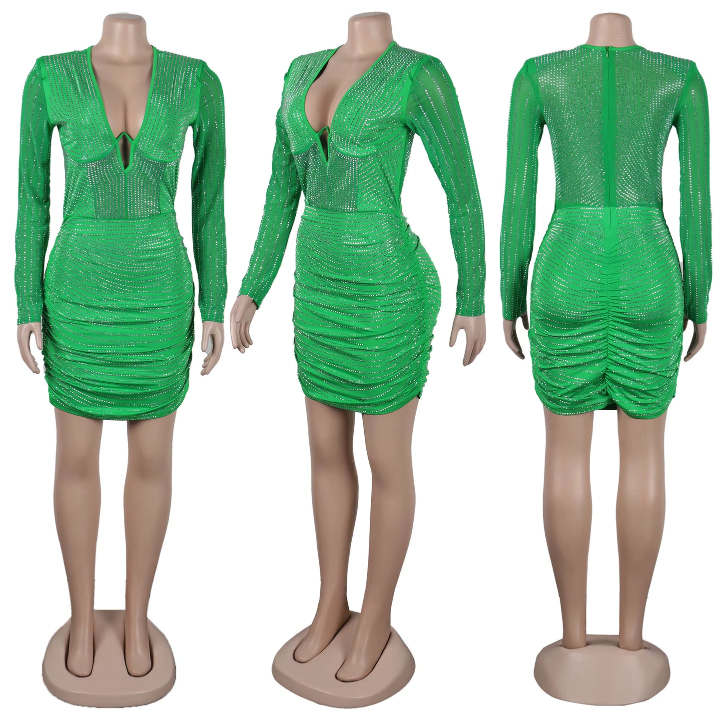 Sparkly Rhinestone Mini Dress