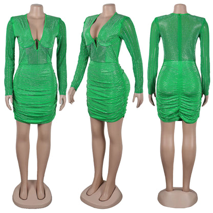 Sparkly Rhinestone Mini Dress