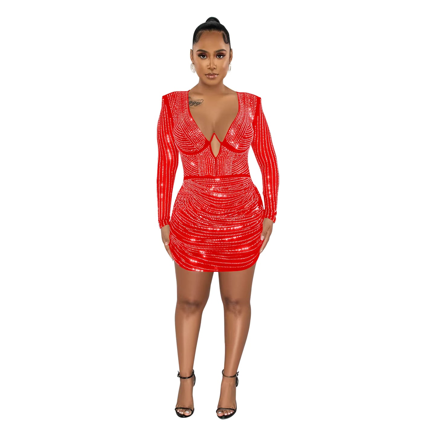 Sparkly Rhinestone Mini Dress
