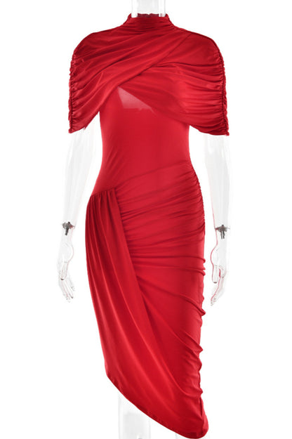 Scarlet Siren Draped Midi Dress Set