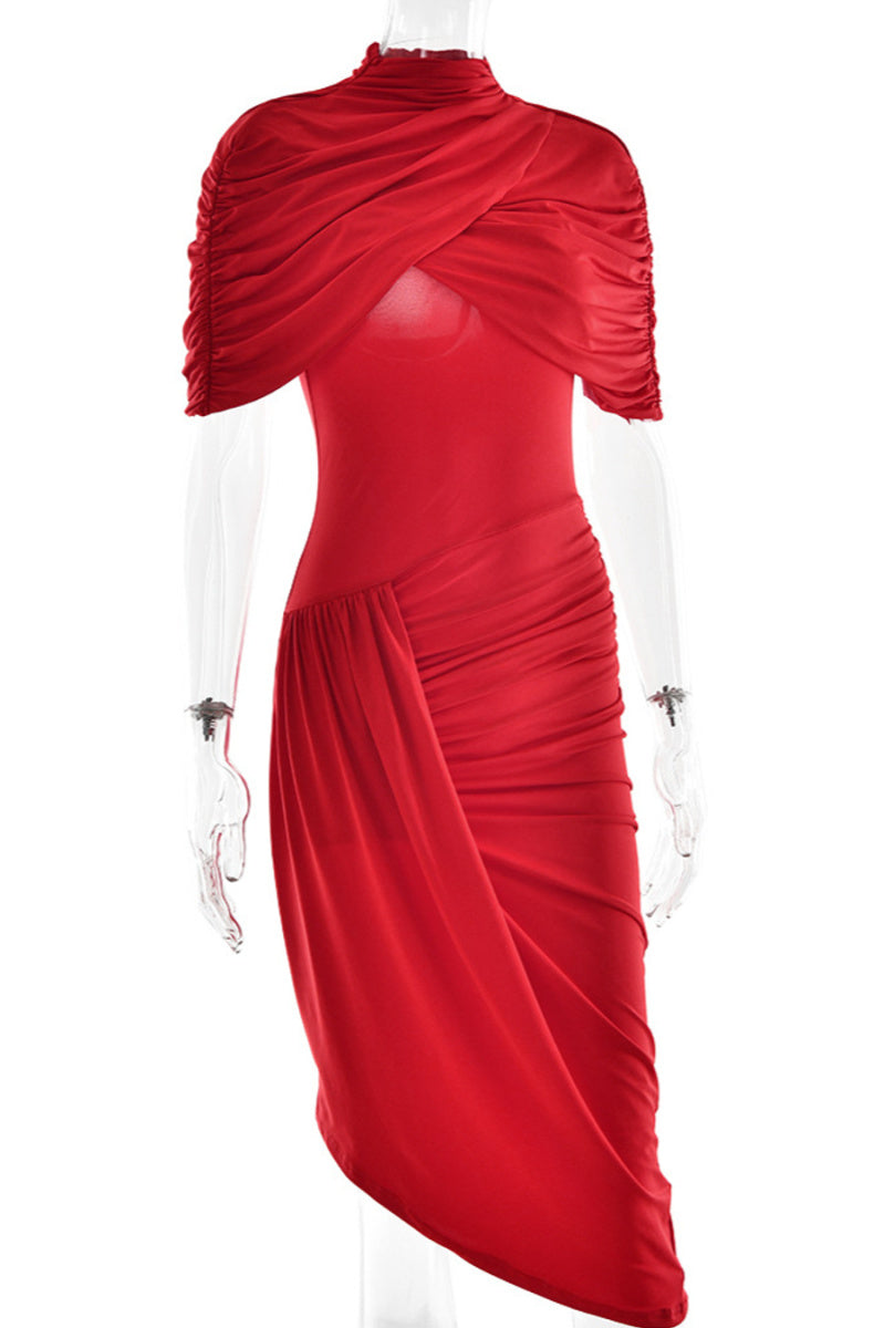 Scarlet Siren Draped Midi Dress Set