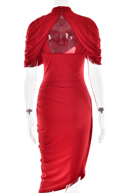 Scarlet Siren Draped Midi Dress Set