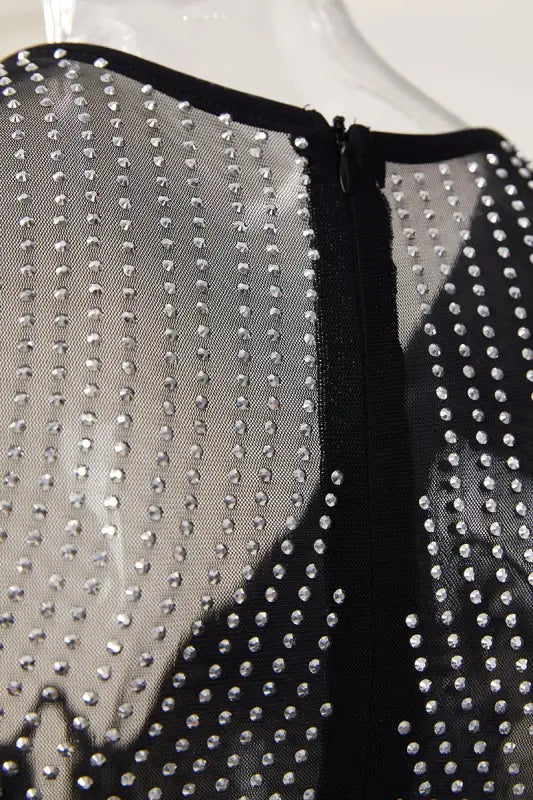 Sparkly Underwire Rhinestone Mini Dress - Dresses
